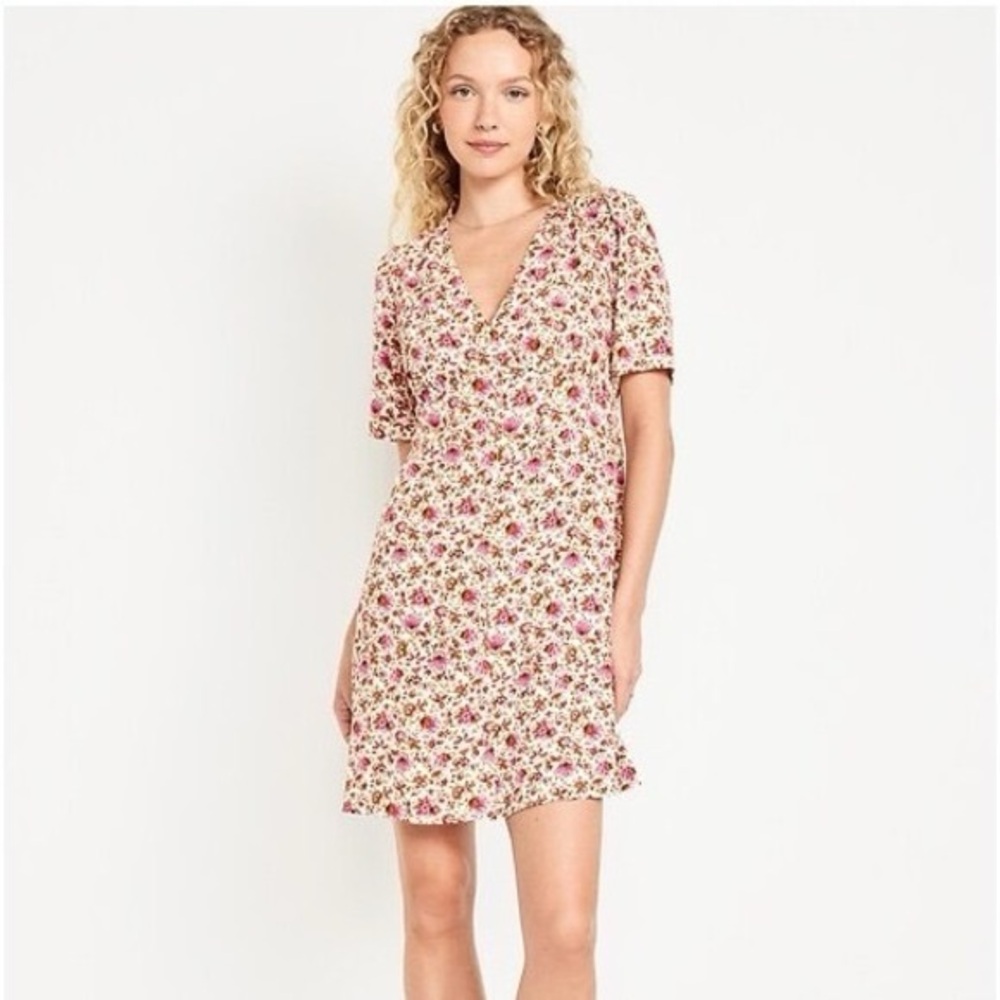 Old Navy Floral Print Dress- Pink and White